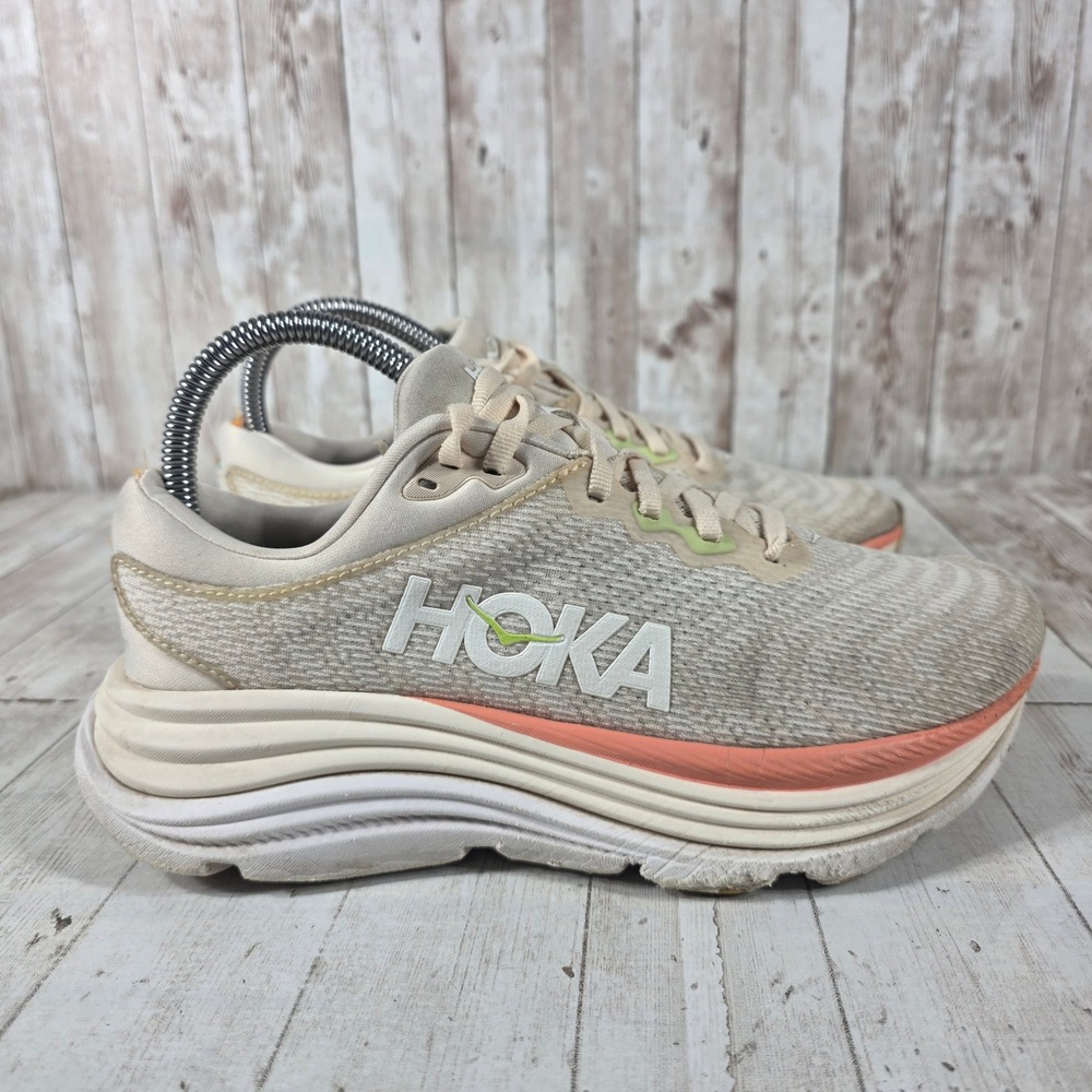 Hoka Gaviota 5 Women 6.5B Vanilla Lilac Glow Running Shoes 1134235 VLG